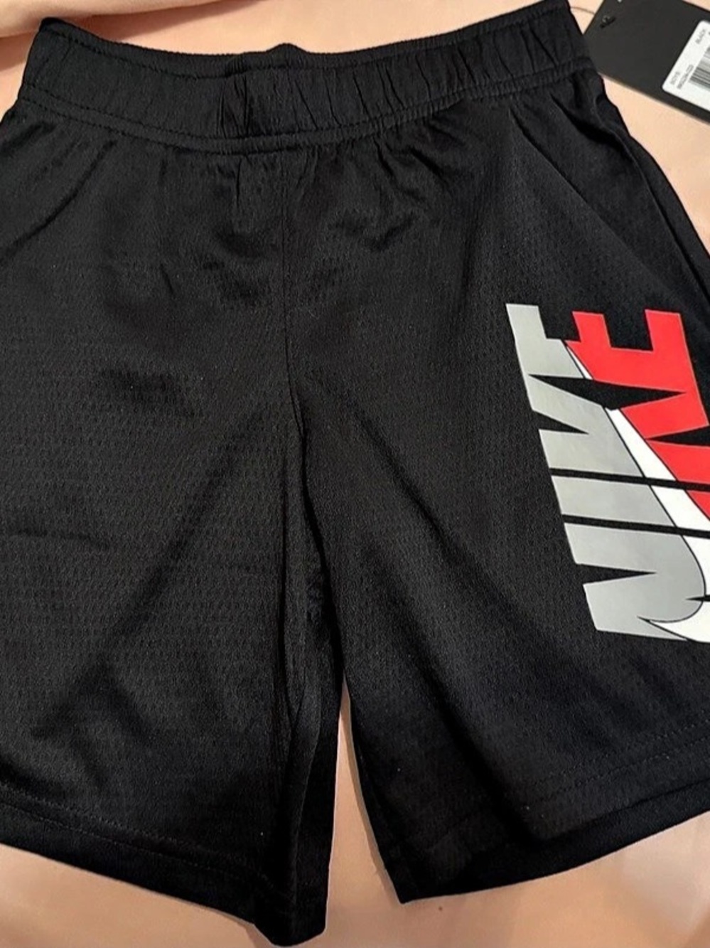 Nike Boys Athletic Shorts Black & Red Size 6M NWT
